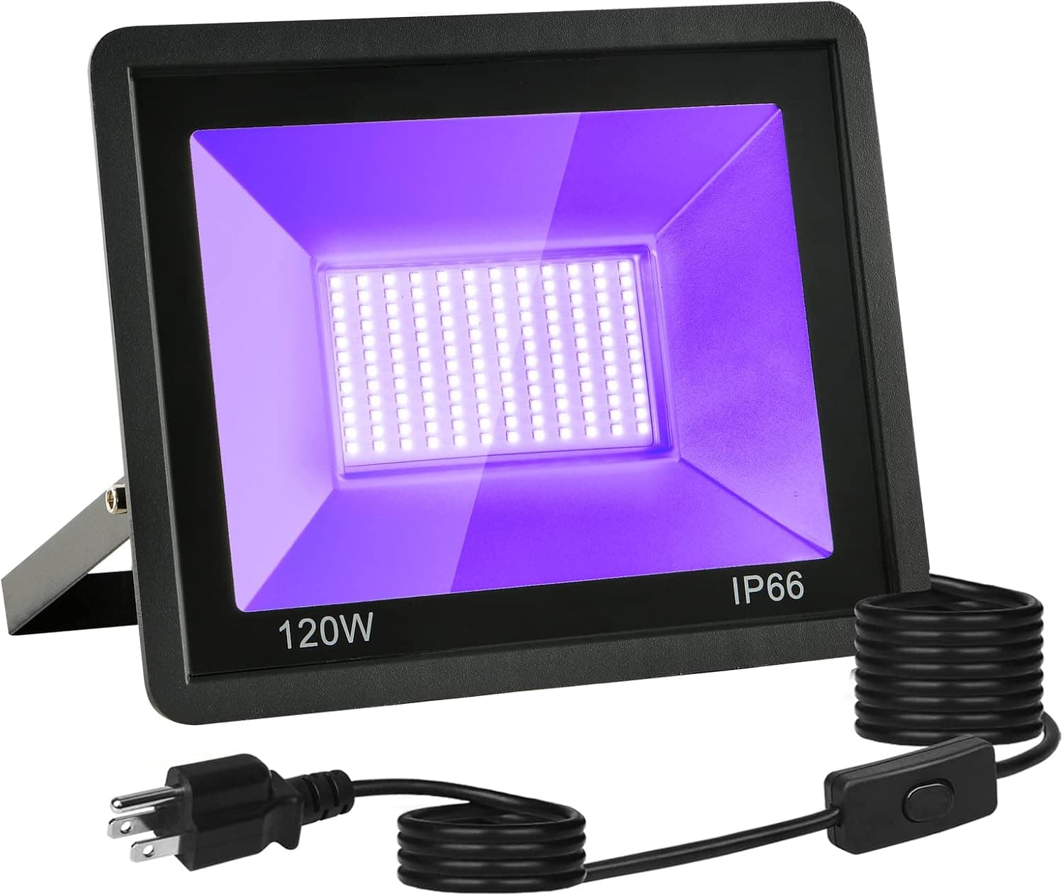 Ontesik 120W LED UV Black Light, Outdoor IP66 Waterproof, UV Lighting with Plug, Fluorescent Light, Used for Black Light Party, Screen Print, Aquarium, Fluorescent Posters, Body Painting