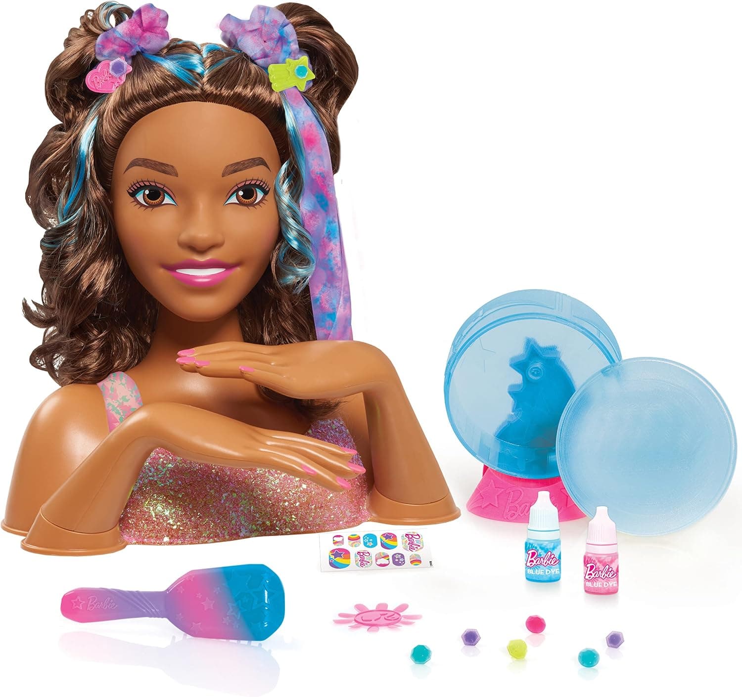 Barbie Deluxe Styling Head Tie Dye - brown hair (MC)