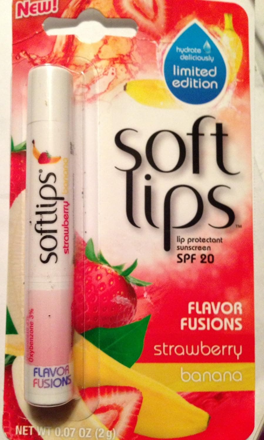 Soft Lips - Limited Edition SPF 20 Lip Protectant - Strawberry Banana Flavor .07 Oz