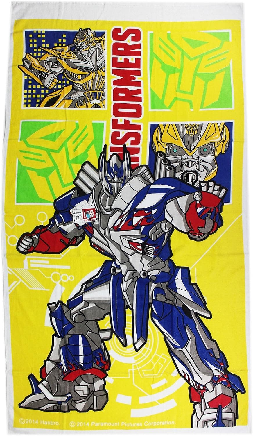 Hasbro Yellow Transformers Optimus Prime Bath and Pool Towel