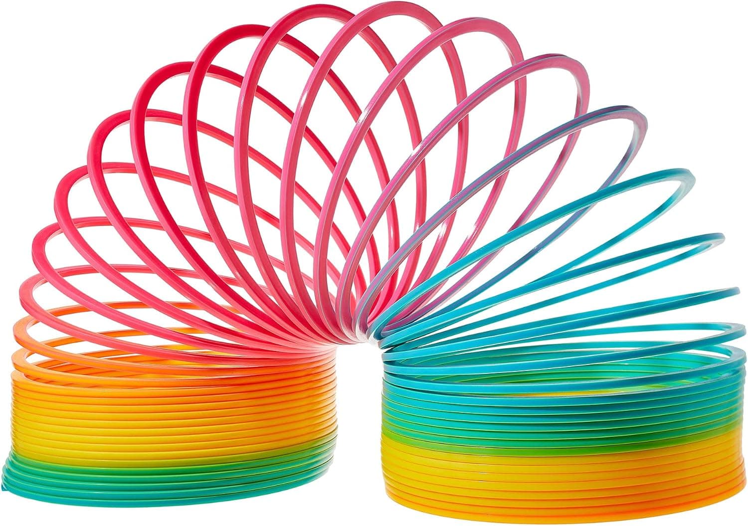Green Sky 7" (175MM) Rainbow Jumbo Coil Spring Toy, Party Favors for Kids, Autism Toys, Sensory Toys, Stocking Stuffers