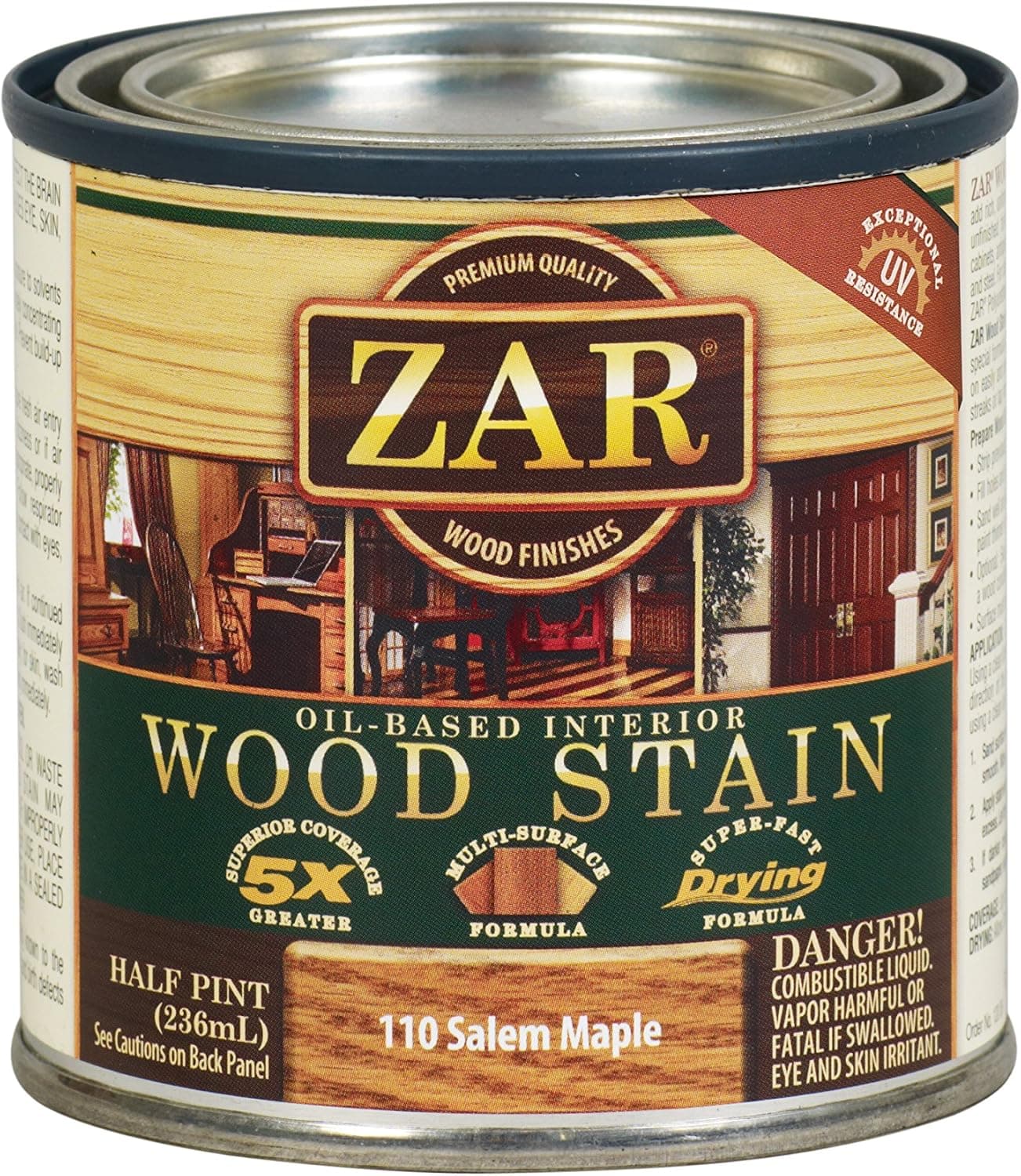 ZAR 11006 Wood Stain, 1/2PT, Salem Maple