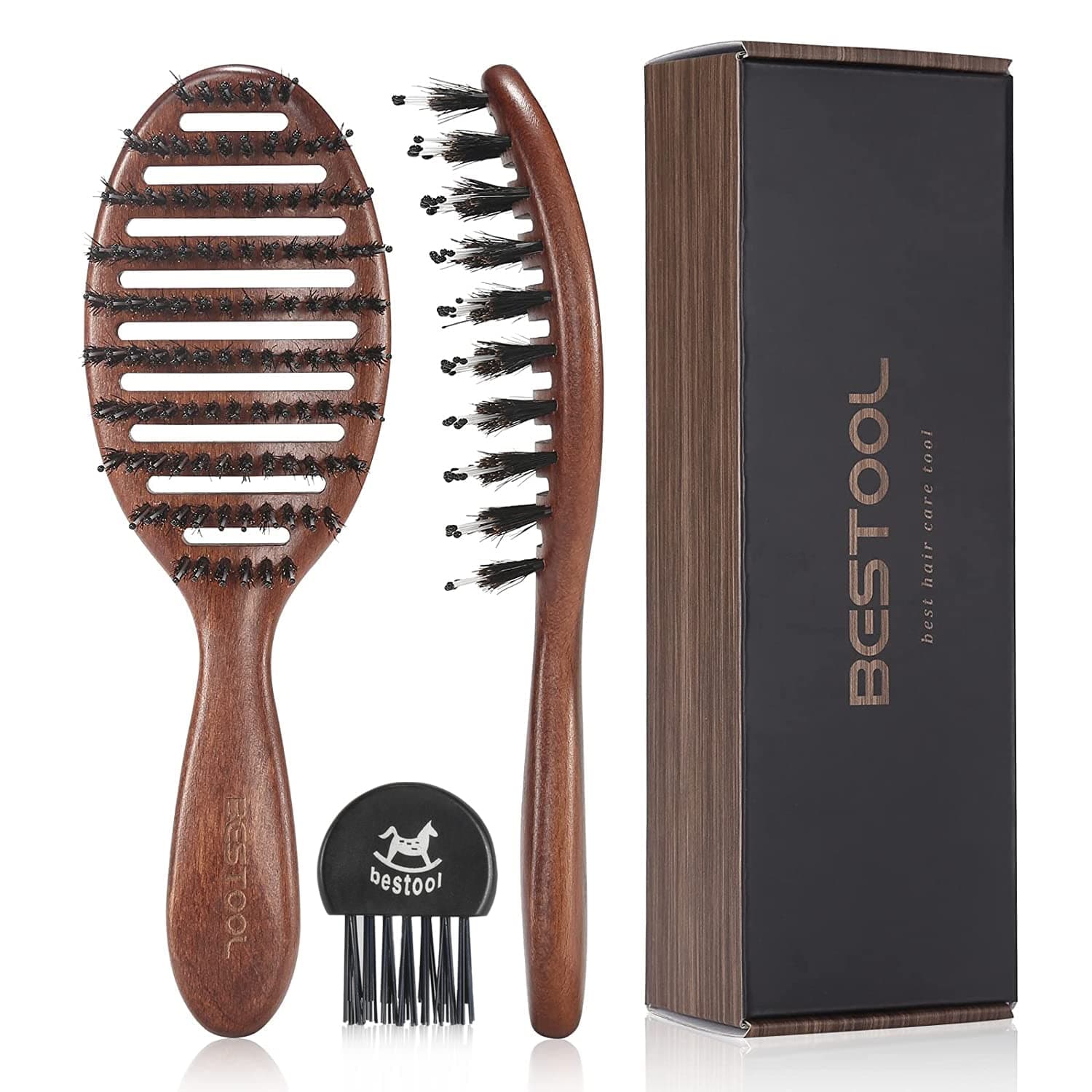 BESTOOL Hair Brush，Vented Hair Brush for Blow Drying Boar and Nylon Bristiles Hair brushes for Women Men and Kids Hair Styling Detangling No-pain Hairbrushes for Wet or dry