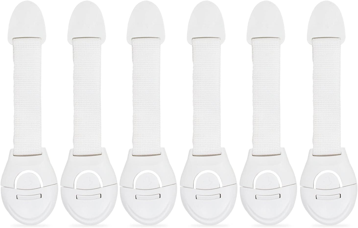 ESUMIC 6X Baby Drawer Cupboard Cabinet Door Drawers Lengthened Safety Lock Latch (White Lock 6P)