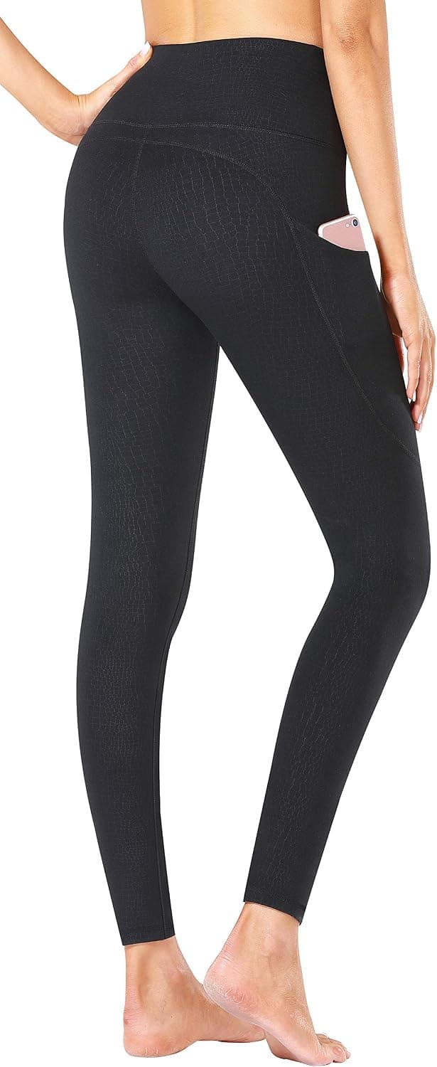 CUGOAO High Waist Yoga Pants with Pockets, Printed Pattern Workout Leggings with Pockets, Tummy Control Leggings for Women