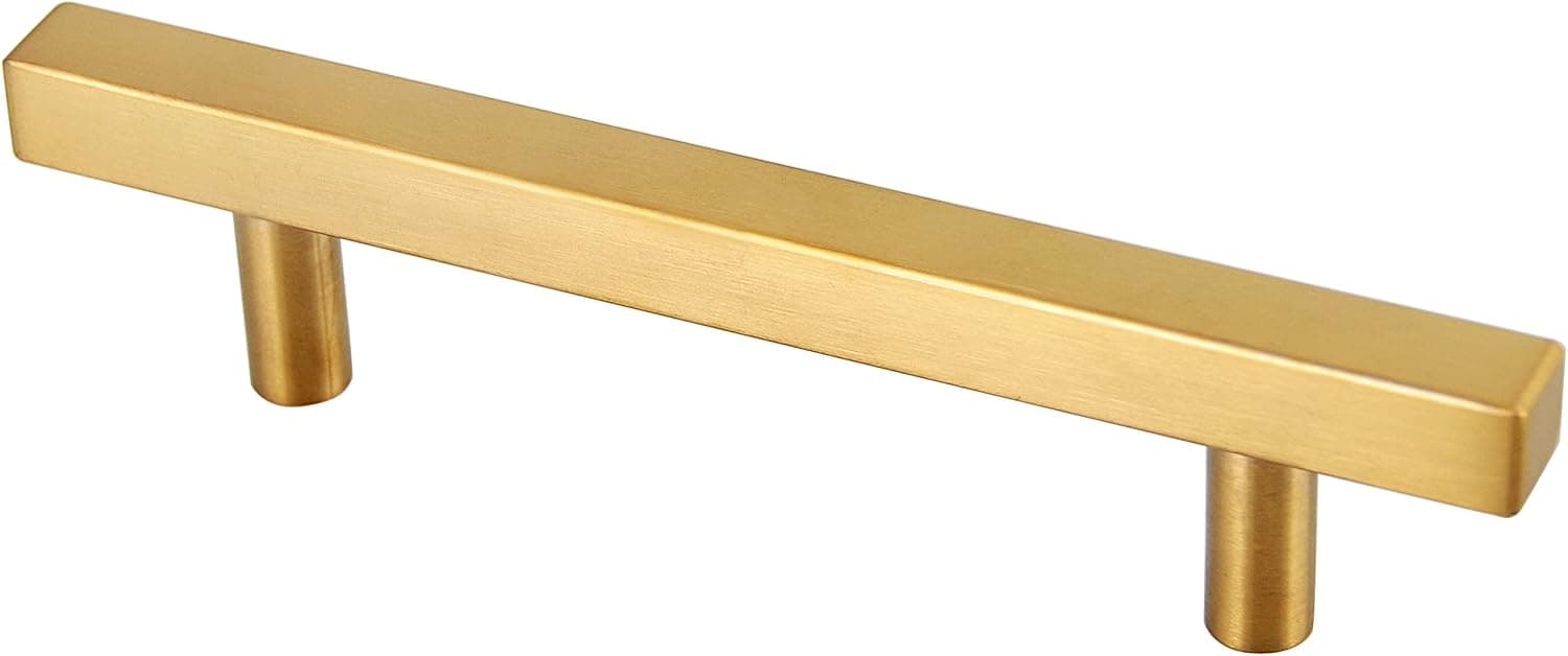Gold Cabinet Handles 5 in Hole Centers Modern Brushed Brass Cabinet Pulls 7-1/2in Total Length 1 Pack,YTHD1212GD128-1PAMZ
