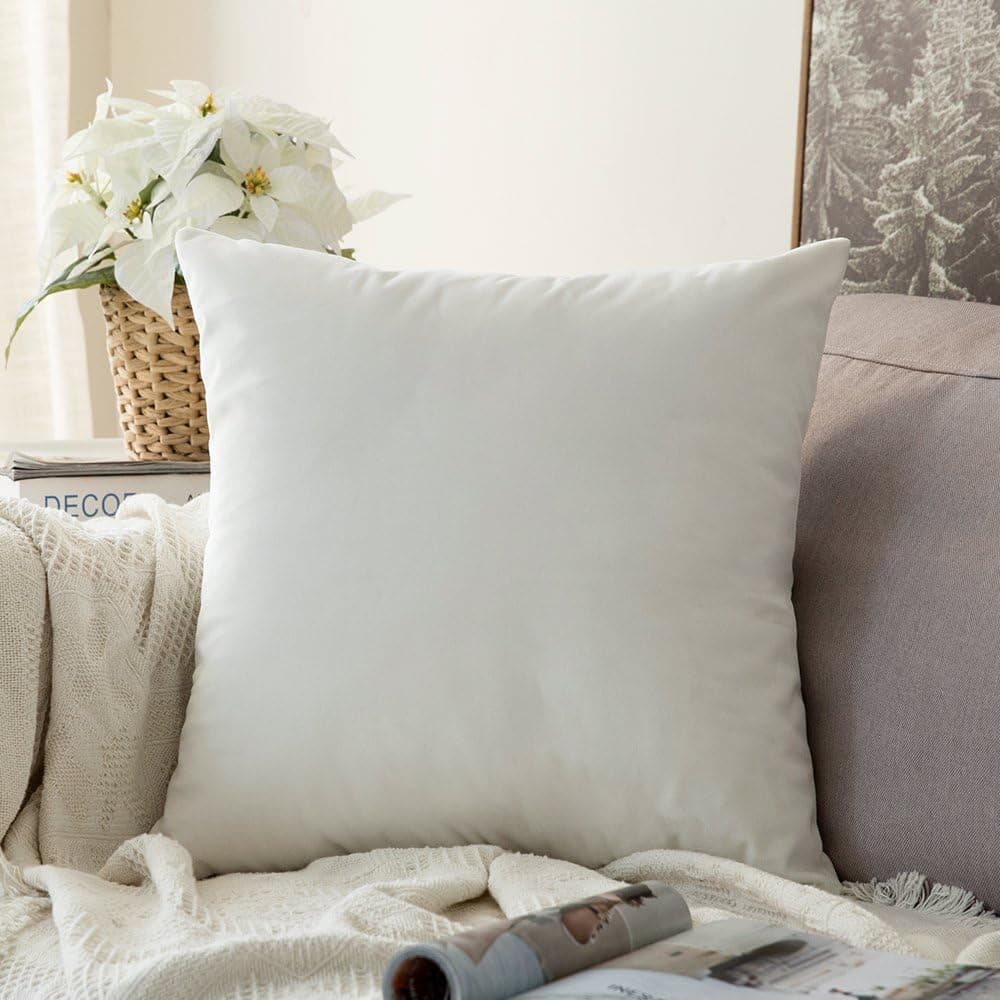 MIULEE Velvet Soft Soild Decorative Square Throw Pillow Cover Cushion Case for Sofa Bedroom Car 24 x 24 Inch 60 x 60 Cm
