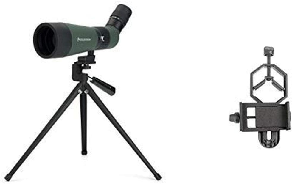 Celestron 52322 Landscout 12-36x60 Spotting Scope (Army Green) with Basic Smartphone Adapter 1.25"
