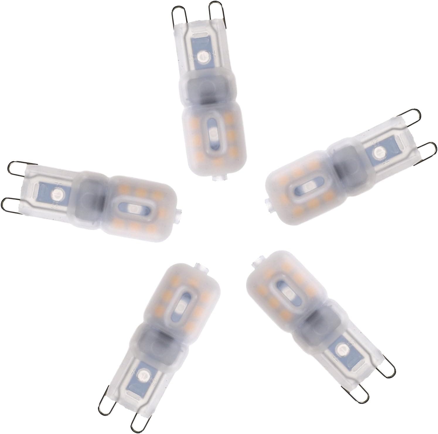 5pcs G9 3W Led Light Dimmable IC Lamp Bulb Capsule Candle Lights Corn Bulb Silicone Crystal Lighting Warm White 220V CE