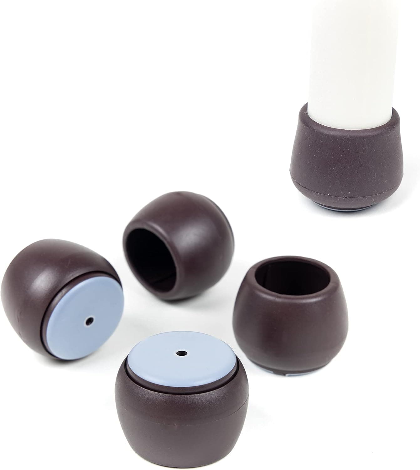 Chair Leg Caps Floor Protectors - (Freesize/16 Piece Set) Extra Glide Sliders | Premium Teflon Elastic Caps for Easy Hardwood Floor Protection, No Noise, No Dust, Stronger Grip (25-29mm) Small
