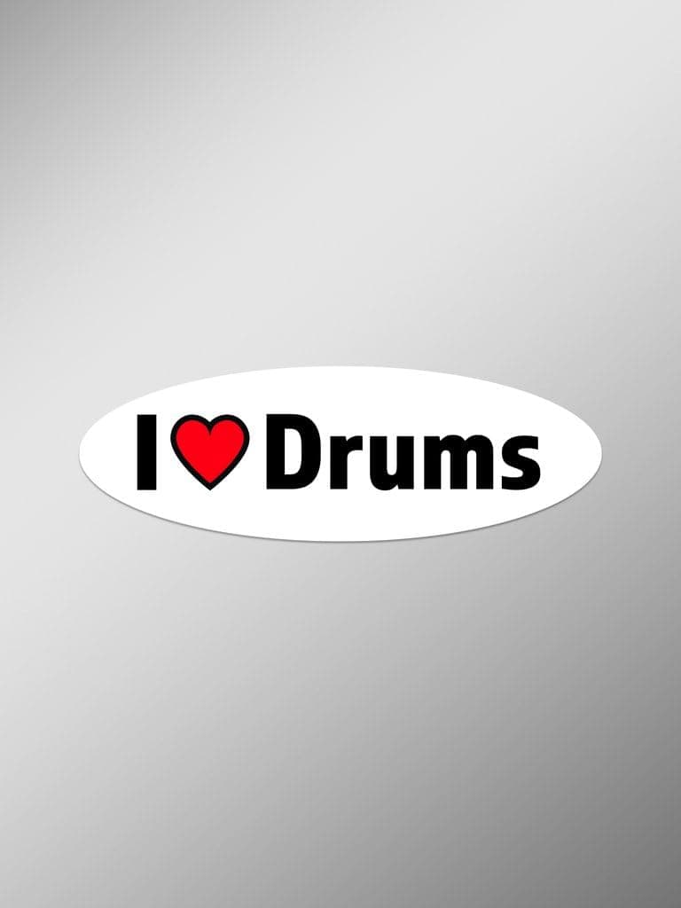 I Love Drums Vinyl Decals Stickers (Two Pack) | Cars Trucks Vans Windows Walls Laptop Cups | Printed | 2-5.5 Inch Decals | KCD1408