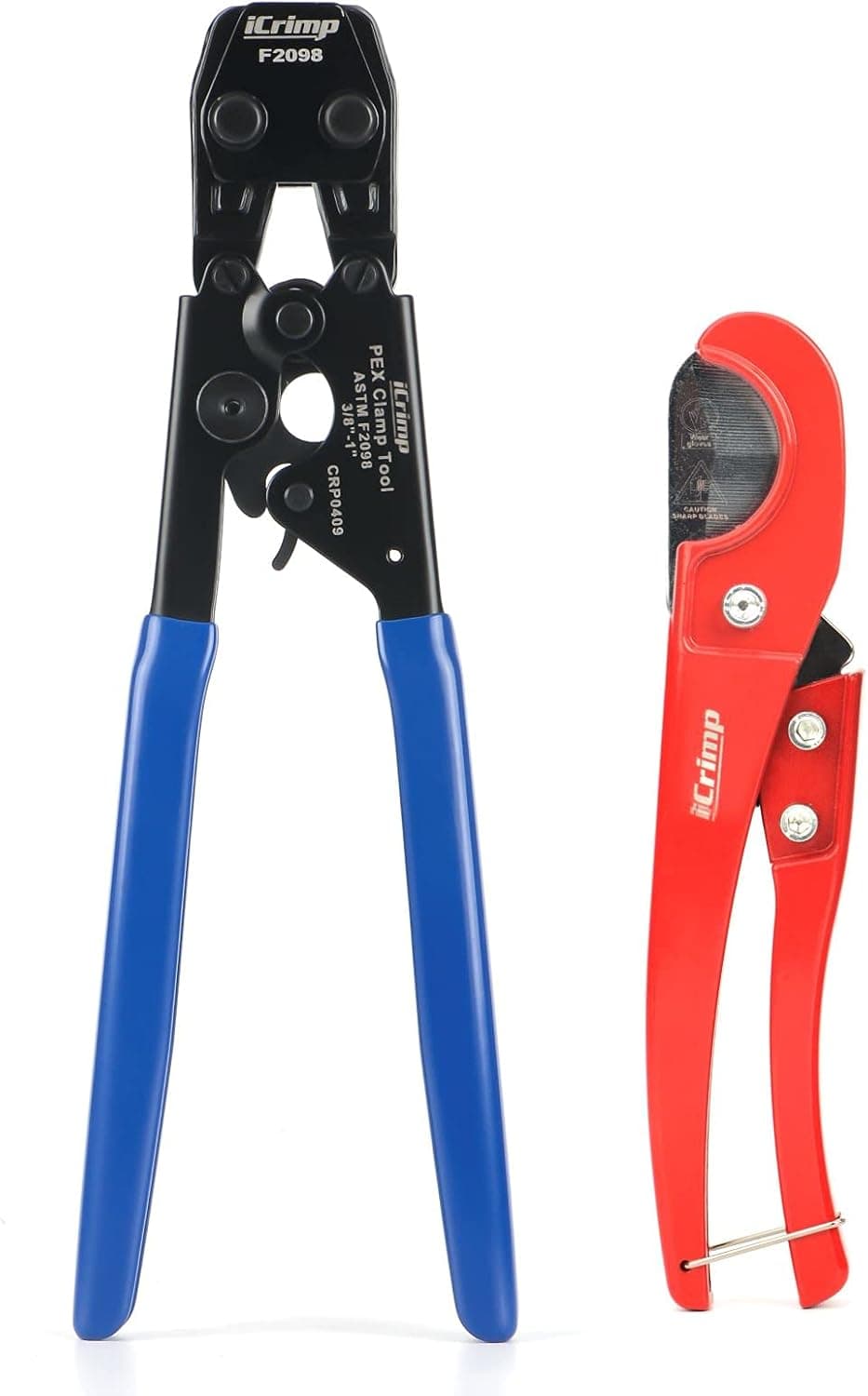 iCrimp PEX Clamp Cinch Tool for 3/8-inch to 1-inch Stainless Steel Clamps meet ASTM F2098 Standard with Pex Pipe Cutter