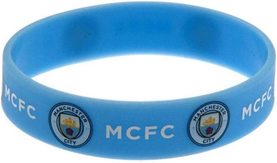 Manchester City FC Official Silicone Wristband (One Size) (Sky Blue)