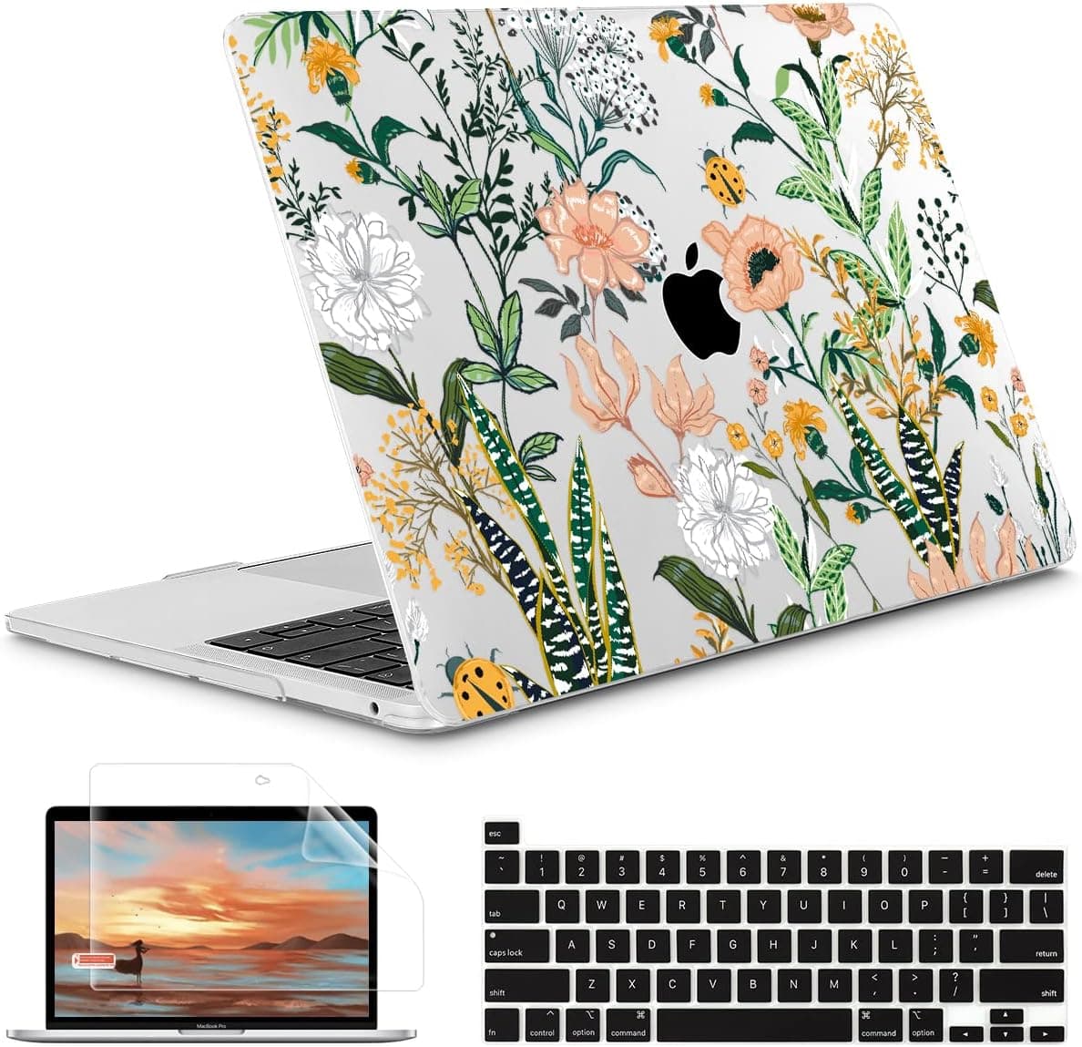 Tuiklol for 2022 MacBook Pro 13 inch M2 Clip, 2021 2020 Release M1 A2338 A2289 A2251, Print Hard Shell Case Cover Newest Pro 13" with Touch Bar Fits Touch ID and Retina Display,Flowers in Bloom