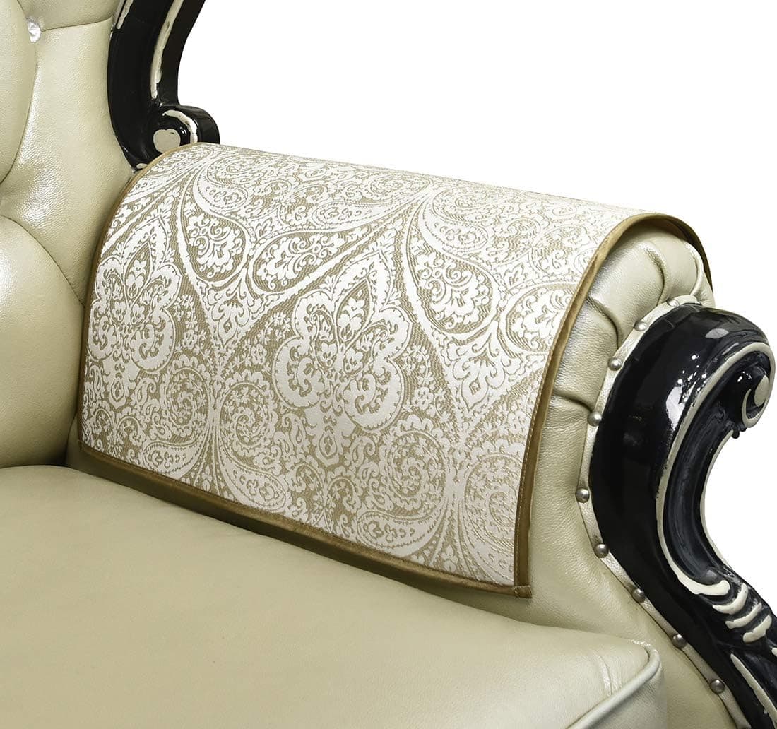 sideli Luxury European Sofa Arm Protector Nonslip Jacquard Armrest Cover for Chair Couch Sofa Anti-Slip Furniture Protectors Set of 2 (Bgl-Beige, 20 x24 Inches Sofa Armrest Cover-2 Pieces)