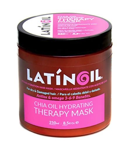 LATINOIL Chia Oil Hair Mask Treatment for Dry Damaged Hair - Deep Conditioner Anti Frizz Hydrating Moisturizer - for Low Porosity, Curly, Color Treated, Split End Hair Repair Masque for Women 8.5 Oz