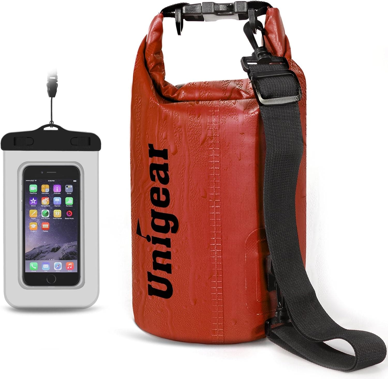 Unigear Dry Bag Waterproof, Floating and Lightweight Bags for Kayaking, Boating, Fishing, Swimming and Camping with Waterproof Phone Case