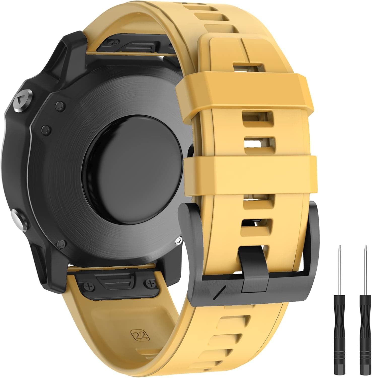 MYSNBKN Compatible Garmin Fenix 6 Band, 22mm Easy-to-Wear Soft Silicone Strap for Garmin Fenix 5/Fenix 5 Plus/Fenix 6 Pro/Garmin Forerunner 935/Forerunner 945/Garmin Approach S60/Garmin Quatix 5 Smartwatch
