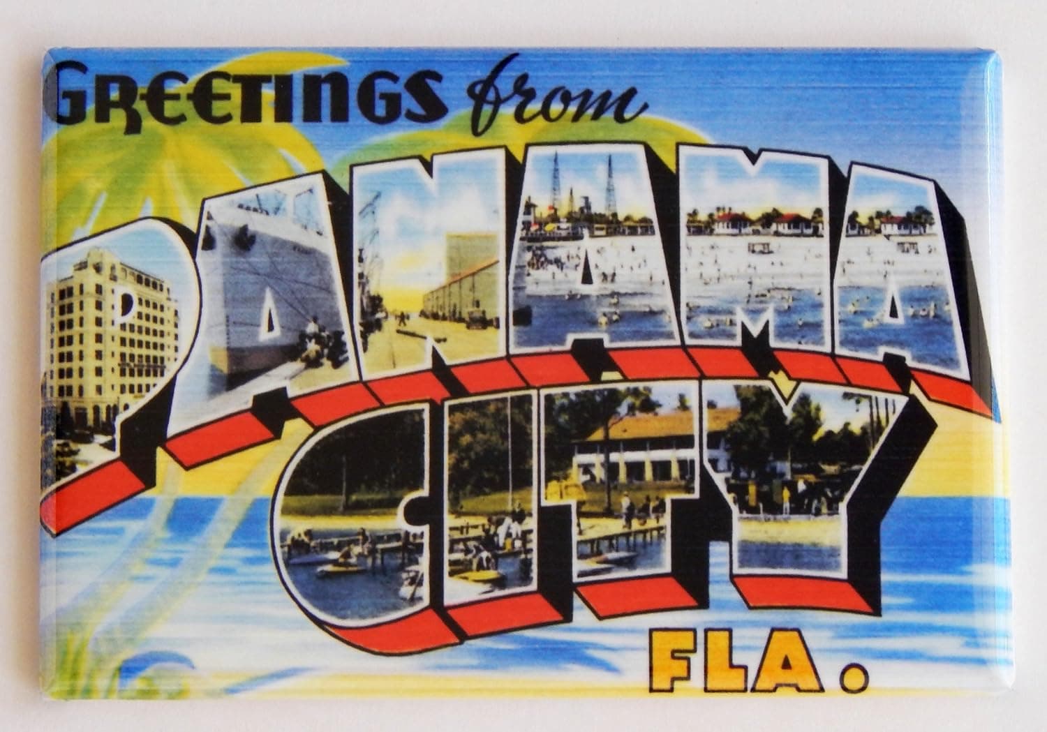 Greetings From Panama City Florida Fridge Magnet (2 x 3 inches)