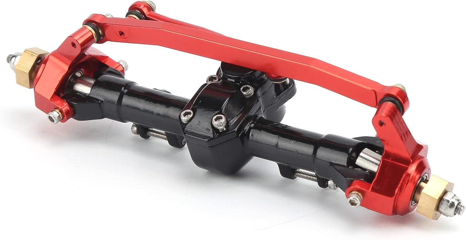 Alomejor RC Front Axle Assembly, Metal Complete Front Axle Shaft Assembly for Axial SCX24 90081 1/24 RC Car Upgrade Parts