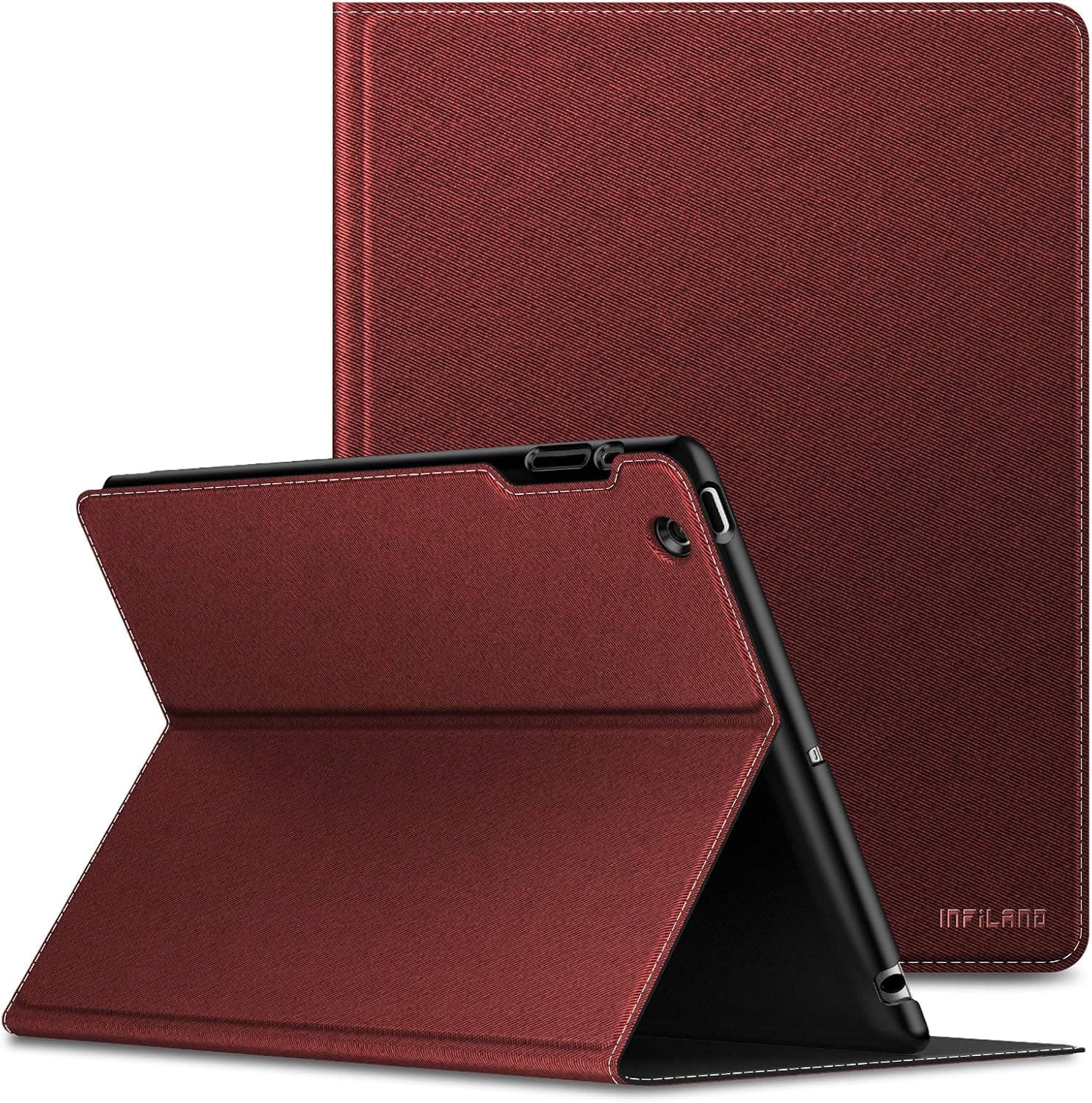 Infiland iPad 2/3/4 Case, Multiple Angle Stand Cover Compatible with Tablets Model A1460/ A1459/ A1458/ A1416/ A1430/ A1403/ A1397/ A1396 /A1395 (Auto Wake/Sleep), (Wine red)