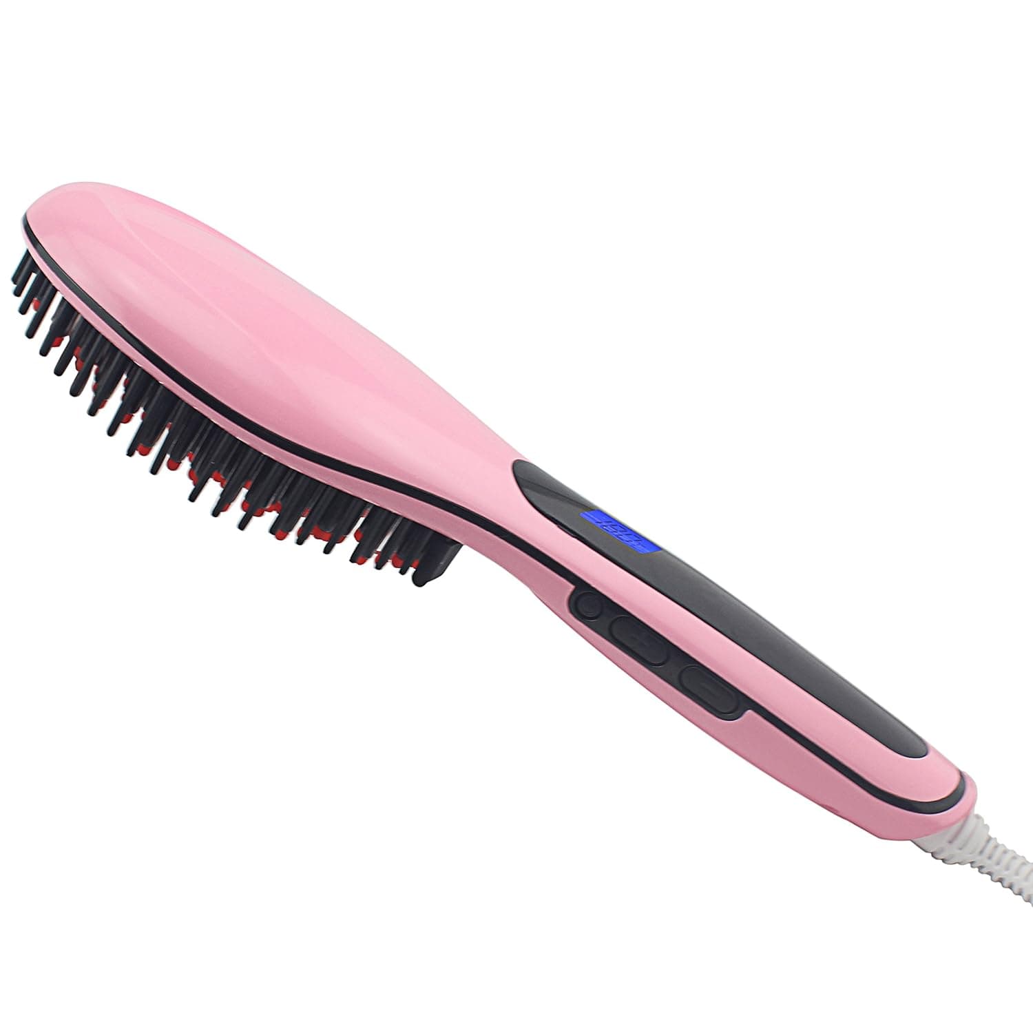Possiave Hair Straightener Brush,Instant Magic Silky Straight Hair Styling, Anion Hair Care,Anti Static Ceramic, Anti Scald, Zero Damage, Massage Straightening Irons, Detangling Hair Brush
