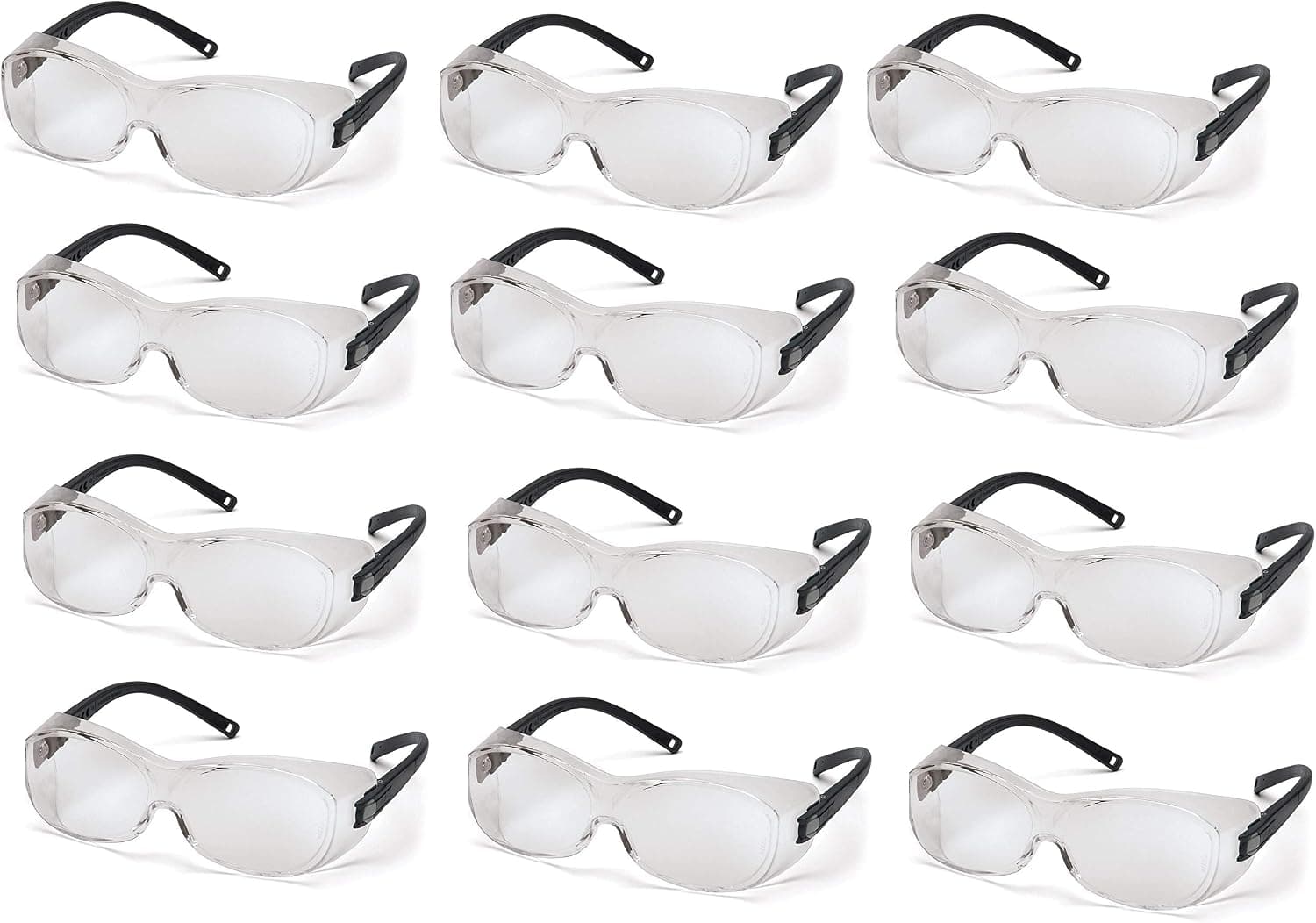 Pyramex Ots Safety Eyewear, Clear Lens with Black Temples