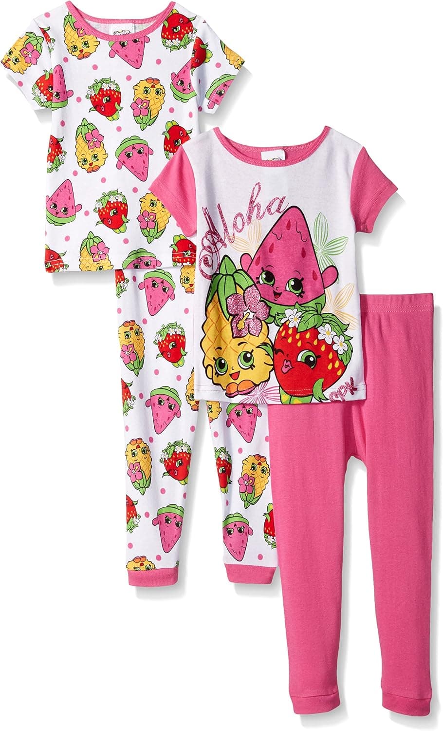 Shopkins Girls' 4-Piece Cotton Pajama Set