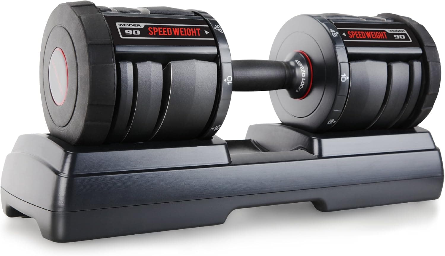 Weider SpeedWeight 90 (10-45 lbs.) Adjustable Dumbbell Set with Stand