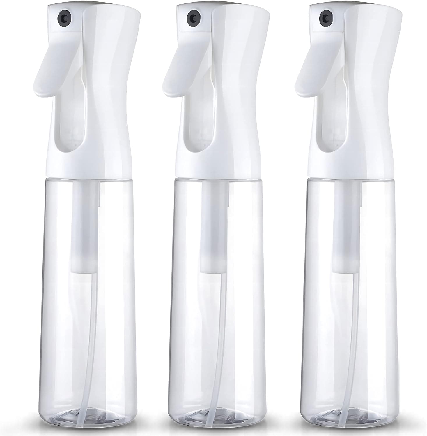 Continuous Spray Bottle - 10 Ounce Mister Spray Bottle Ultra Fine Mist Spray Bottles for Hair - Clear Water Spray Bottle Plant Mister Sprayer for Cleaning, Misting & Skin Care- 3 pack