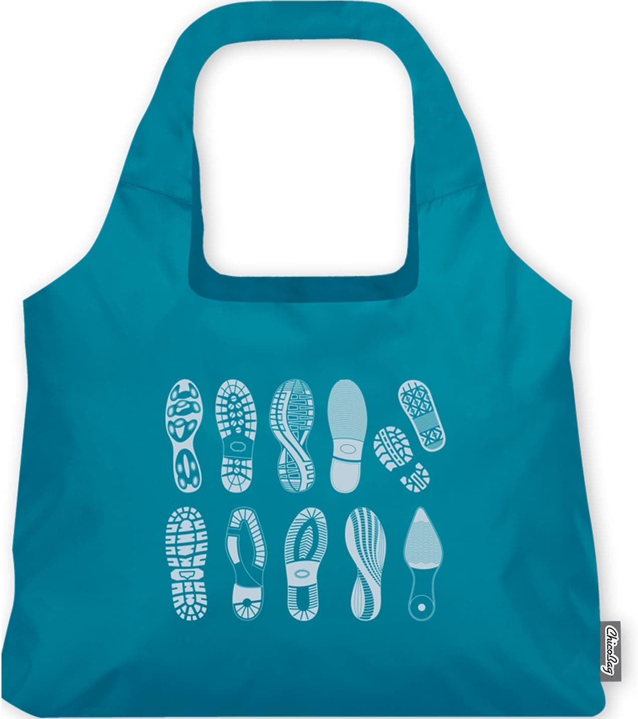 Special Edition Footprint ChicoBag - Earth-Friendly, Reusable and Collapsable Tote Perfect for Shopping, Travel and Throwing in a Bag or Purse (Lake Blue)