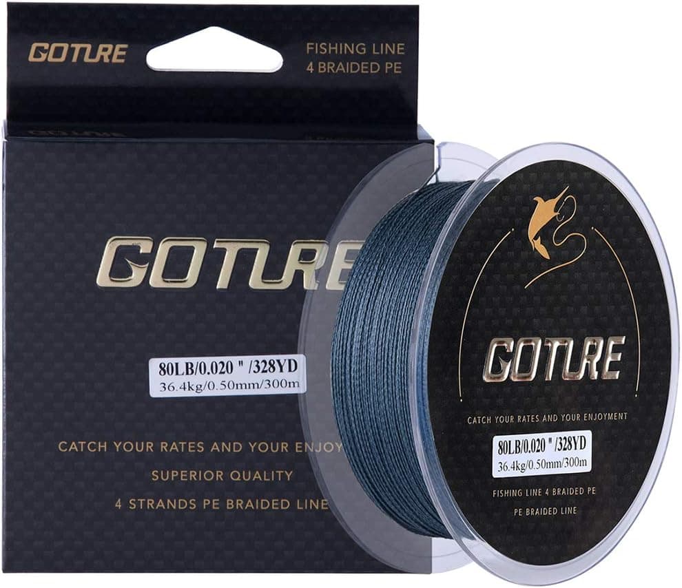 Goture 4-Strand Weave//Braided Fishing Line 8-80LB No Memory Smooth Finish-Improved Colorfastness
