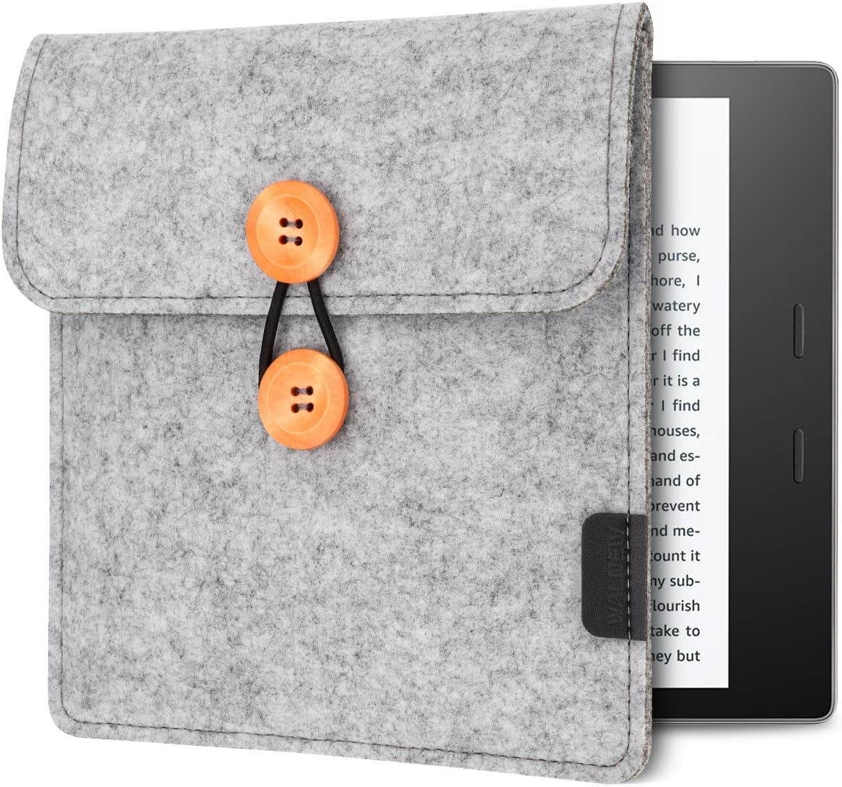 WALNEW 7-inch E-Reader Sleeve for 7'' Kobo Libra H2O 2019 / Kindle Oasis (10th and 9th Gen, 2019 and 2017 Released) Protective Insert Sleeve Case Cover Bag, Gray