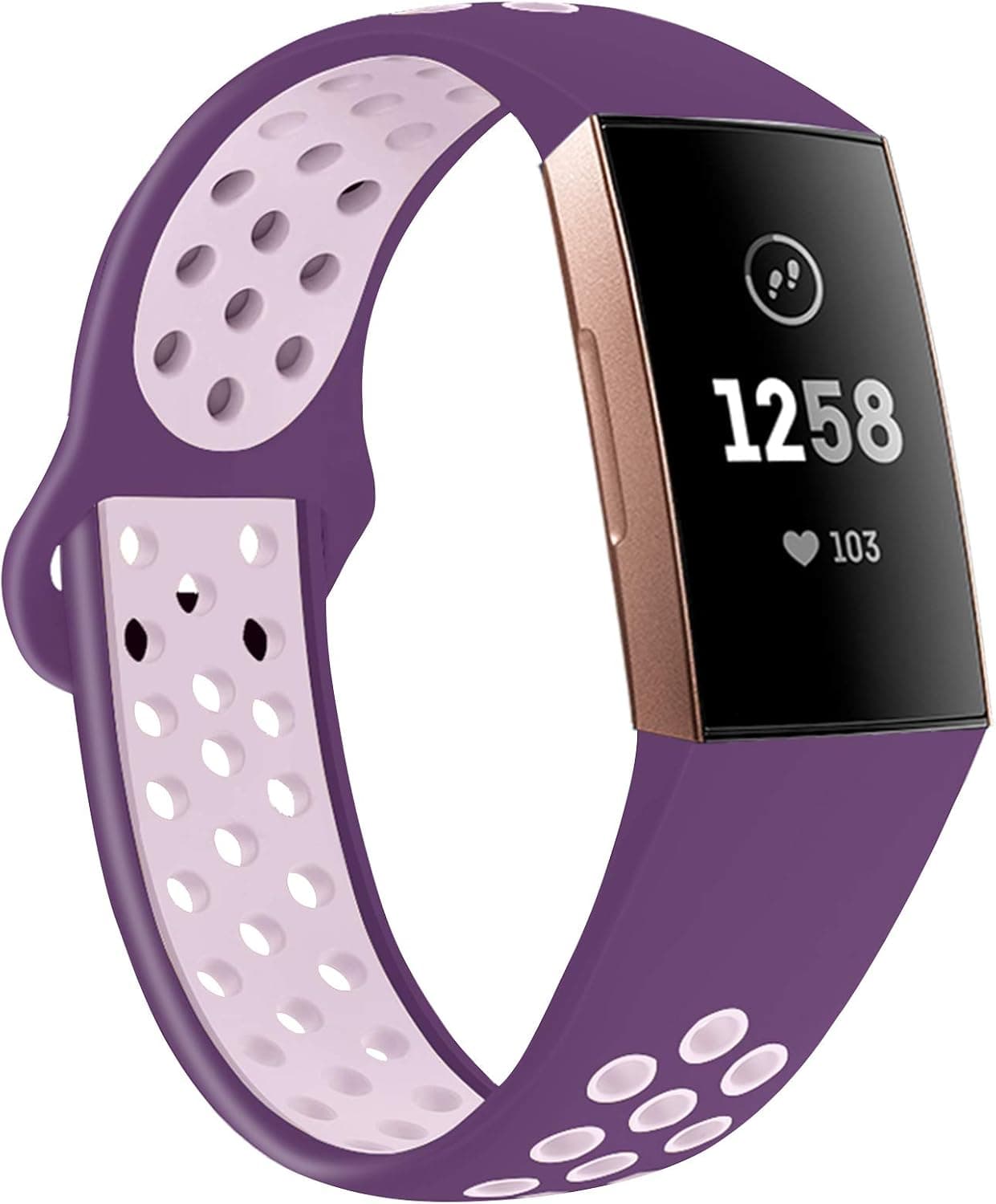 QIBOX Compatible with Charge 4 / Charge 3 Bands, Sports Silicone Replacement Women Men Bands Breathable Soft Strap Bracelet Accessories Compatible Charge 3 SE Fitness Activity Tracker Small Large
