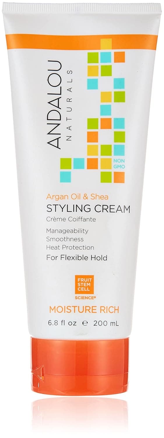 Andalou Naturals Styling Cream Ounces, Argan Oil & Shea, 6.8 Fl Oz
