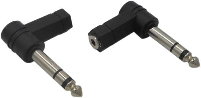 EIGHTNOO 4Pcs 90 Degree 6.35mm 1/4" TRS Male to 3.5mm 1/8" Female Stereo Headphone Audio Adapter Converter Connector