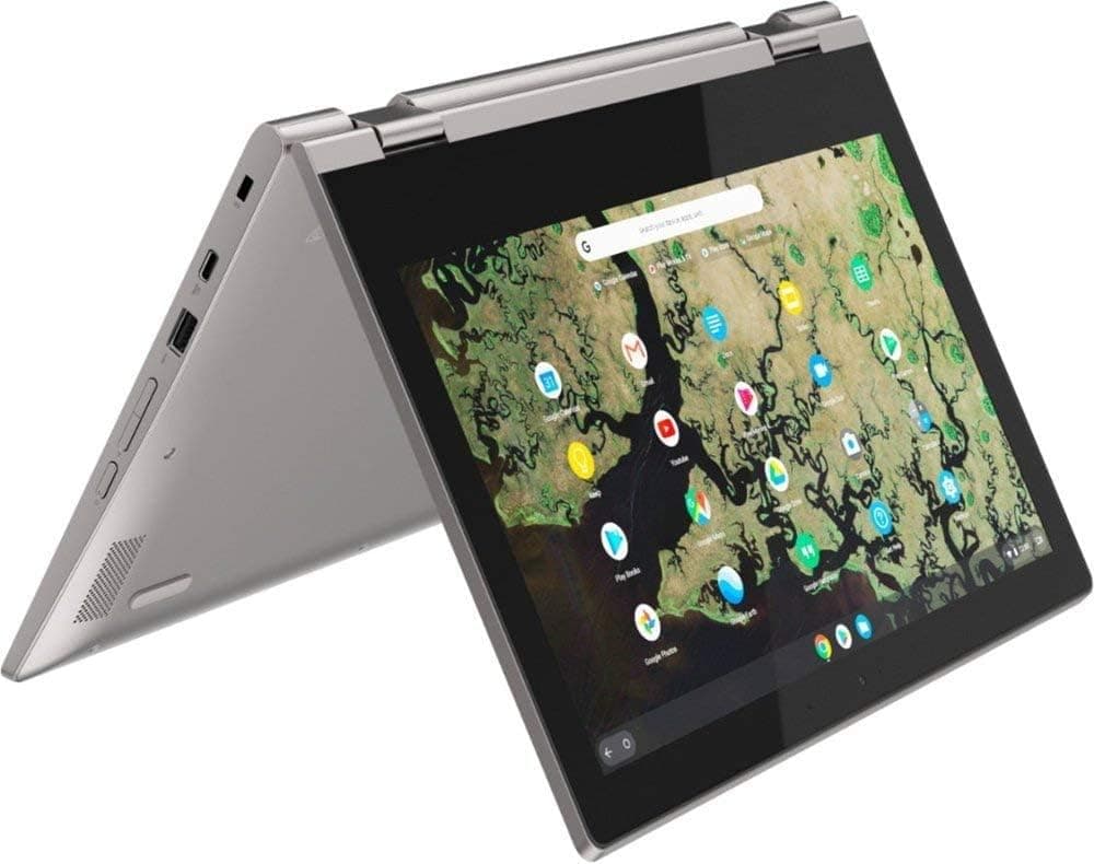 Lenovo Chromebook C340 2-in-1 Convertible Laptop, 11.6" HD Touchscreen, Intel Celeron N4000, 4GB DDR4 RAM, 32GB eMMC, WiFi, Bluetooth, Webcam, USB Type-C, Chrome OS, Platinum Gray JVQ MP