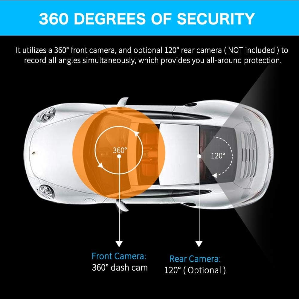 Car Backup Camera 720p Rear View Backing Up Camera by TEENTOK, IP67 Waterproof 120˚ Wide View for Car, 5V