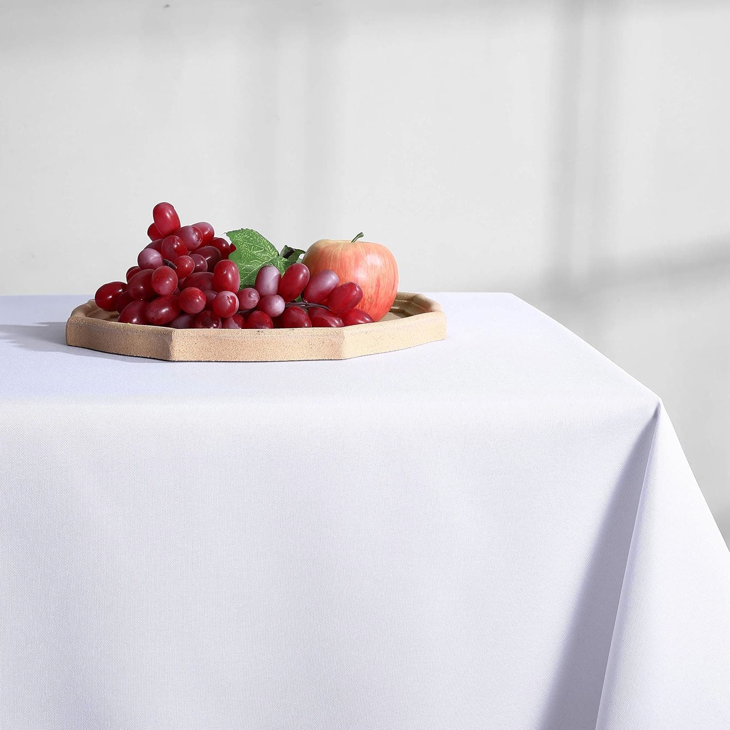 RUIBAO HOME White Rectangle Table Cloth 60 x 60 Inch Waterproof Oil-Proof（60 x 60 in,Titanium White）