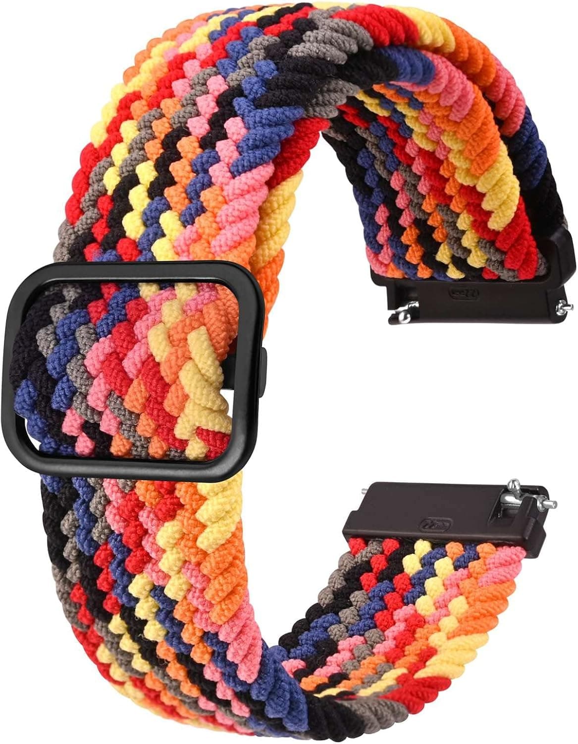 BISONSTRAP Nylon Watch Bands, Adjustable Braided Loop Straps for Men and Women, 16mm 18mm 19mm 20mm 22mm for Choice