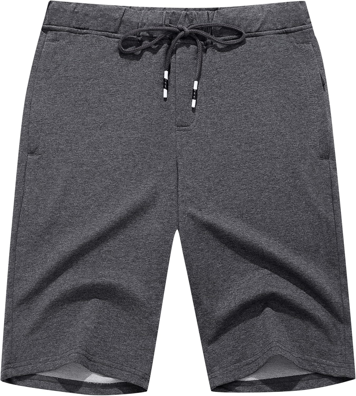 Boisouey Mens Shorts Casual Drawstring Zipper Pockets Elastic Waist