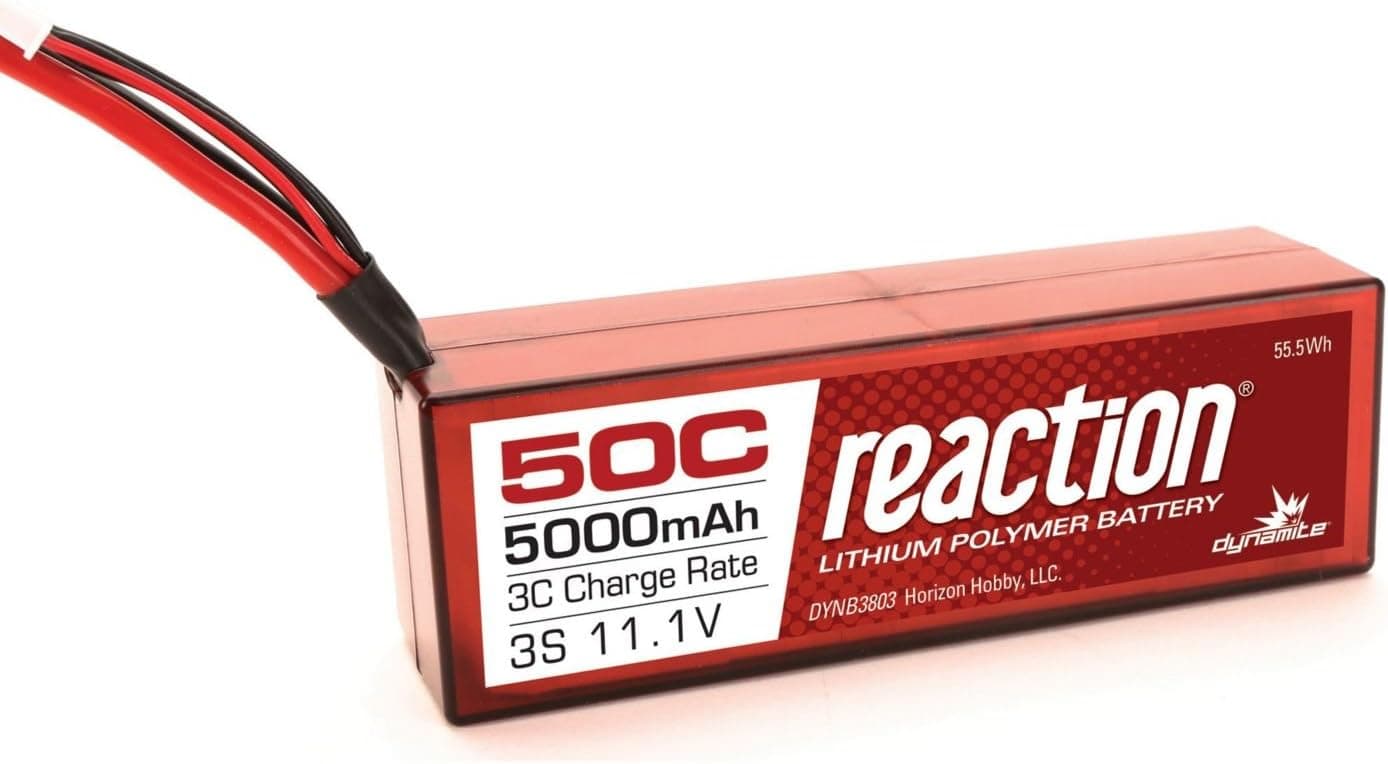 Dynamite TRA Reaction 11.1V 5000mAh 3S 50C LiPo, Hard Case