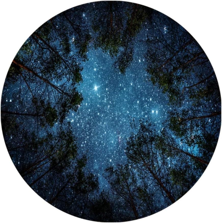 Goodbath Forest Starry Round Rugs, Trees Night Sky Space Galaxy Non-Slip Area Rug Washable for Bedroom Living Room Study Playing Floor Mat Carpet, 3 Feet