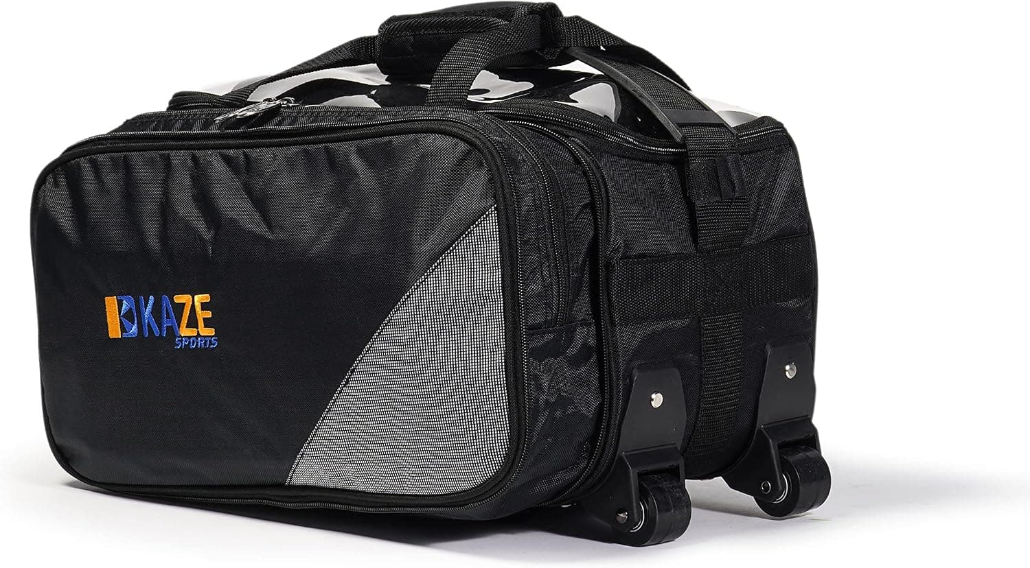 KAZE SPORTS 2 Ball Compact Bowling Tote Roller with Expandable Shoe Storage