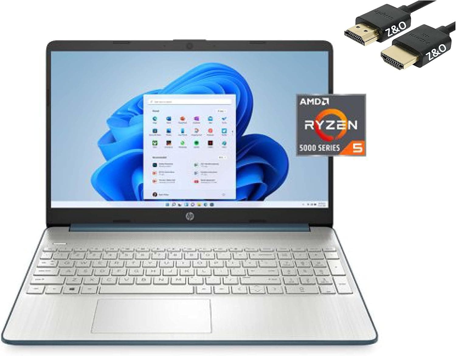 HP 2022 Newest 15.6" FHD Micro-Edge Laptop, AMD Ryzen 5 5500U 6-core (Beat i7-1160G7, up to 4GHz), 16GB RAM, 512GB PCIe SSD, HDMI, Fast Charge, Windows 11, with Z&O HDMI Cable (16GB RAM|512GB SSD)