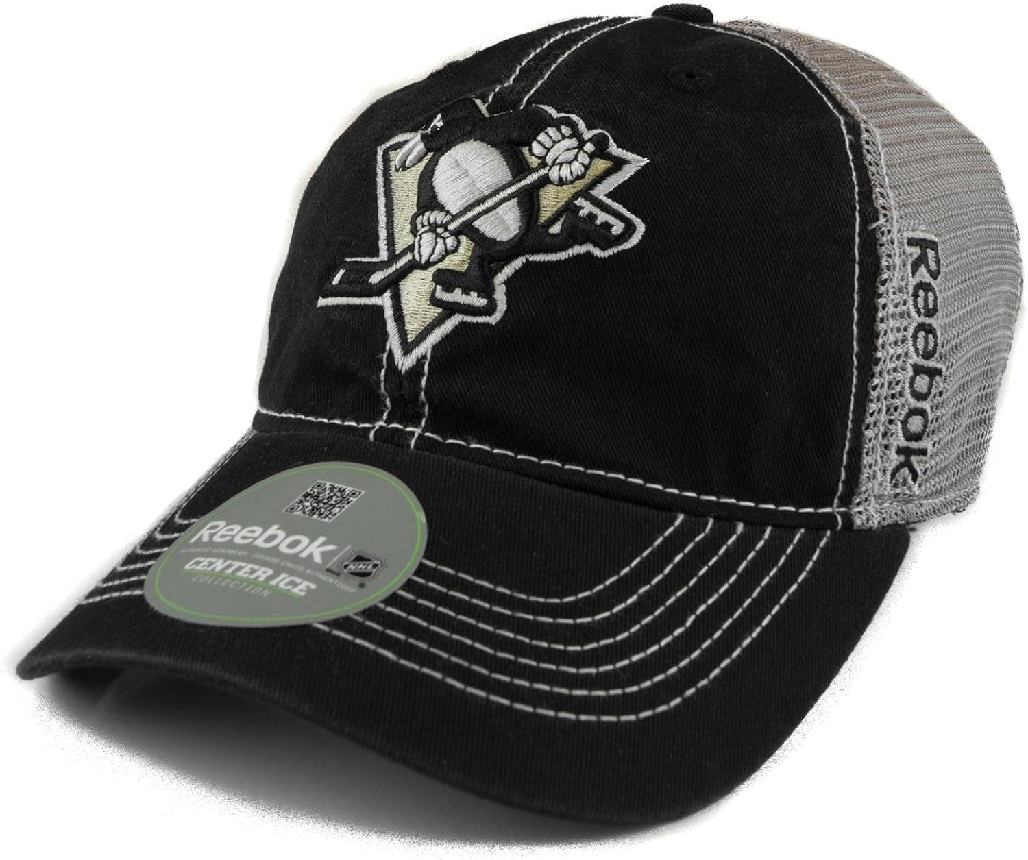Pittsburgh Penguins Reebok NHL Center Ice Slouch Mesh Hat, L/XL