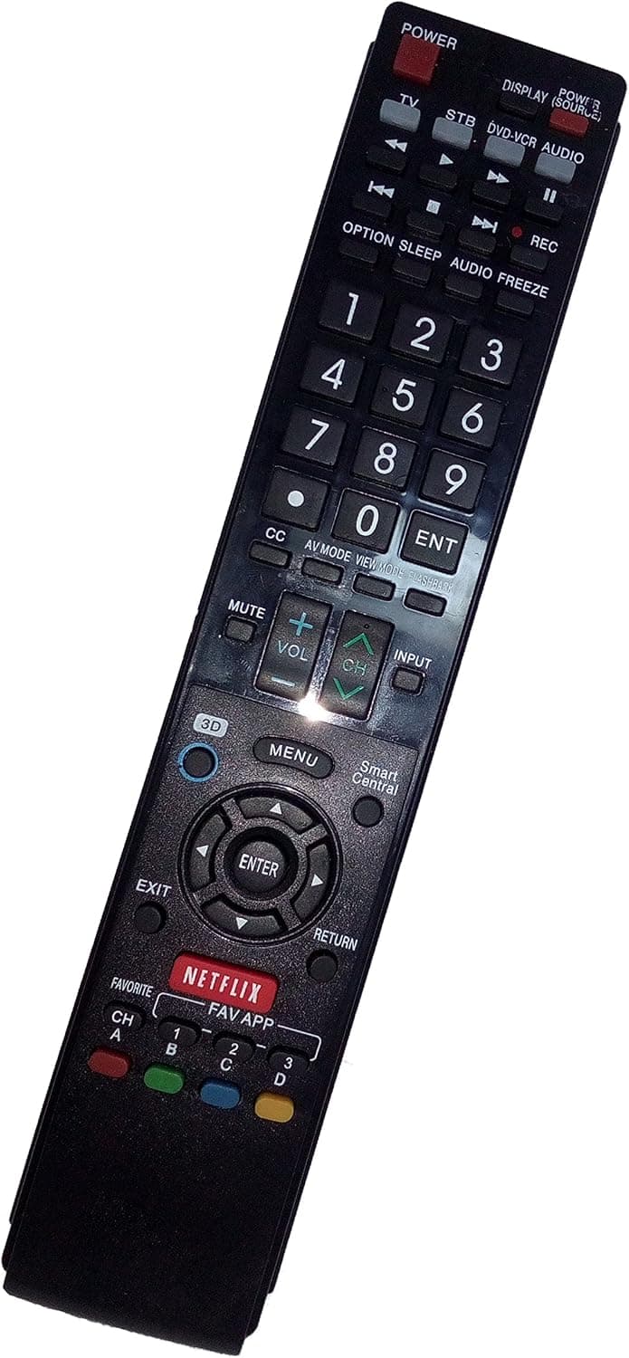 Replaced Remote Control Compatible for Sharp LC-60C7450 RRMCGA935WJSA LC52C6400U LC40LE830U LC40LE810UN LC52LE920 LC52LE925UN AQUOS LED LCD HD TV with Netflix 3D Button