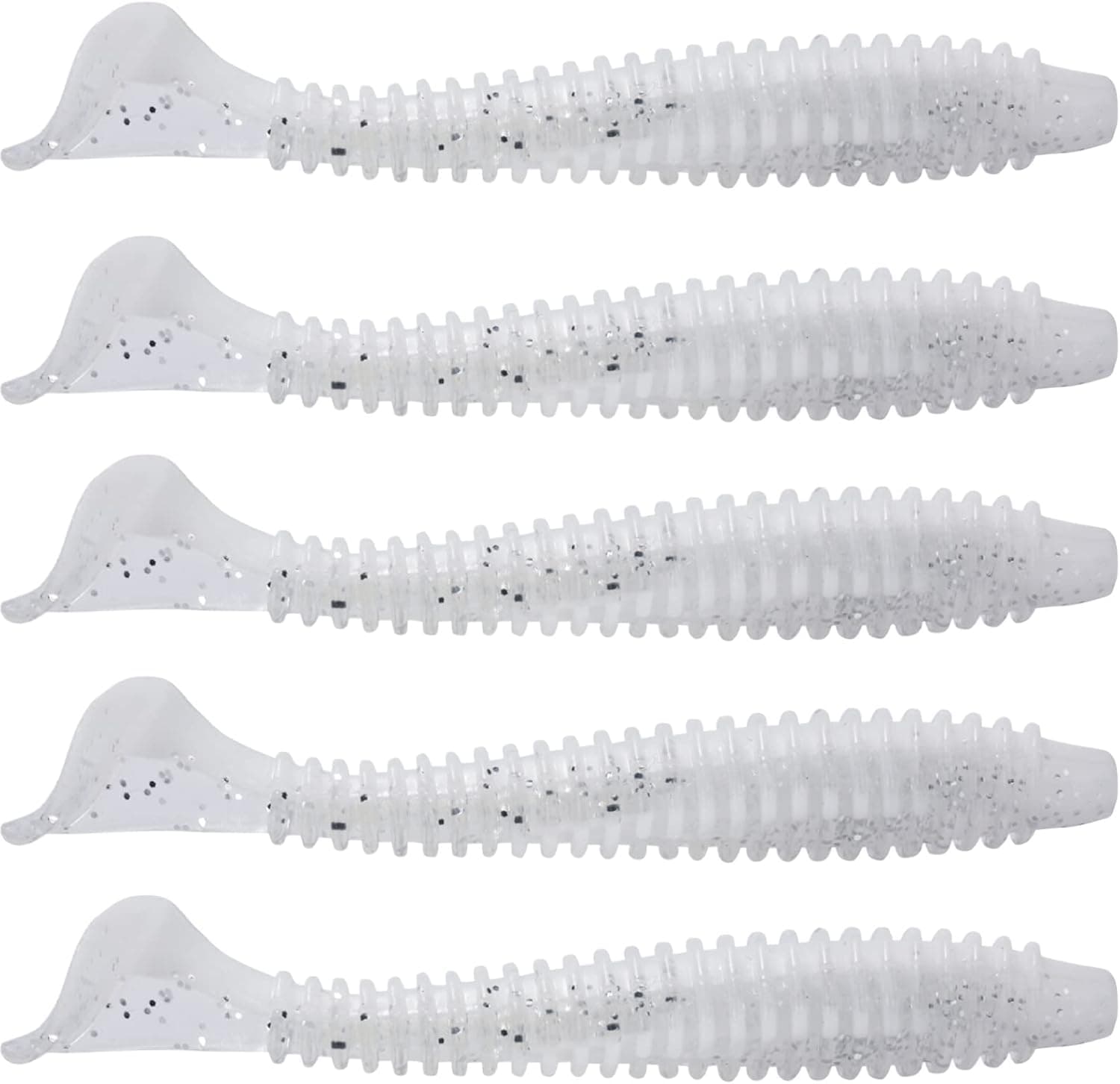 MITOBASS Paddle Tail Swimbaits 3" Paddle Tail Soft Plastic Swimbaits, 30Pcs Plastic Bait for Saltwater/Freshwater Fishing