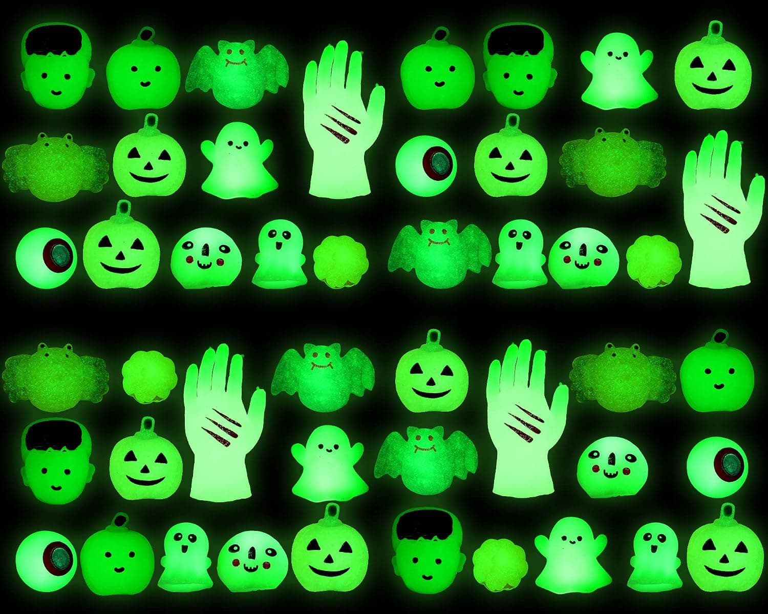 Leitee 48 Pieces Halloween Squishy Glow in The Dark Toys Halloween Party Favors for Kids Halloween Treat Goodie Bag Fillers Gifts Classroom Prize for Halloween Party Supplies, 12 Styles