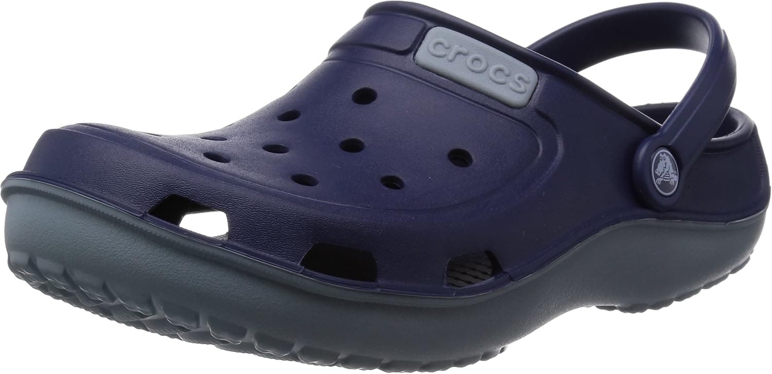 crocs Unisex Duet Wave Clog Mule, Nautical Navy/Concrete, 8 M US